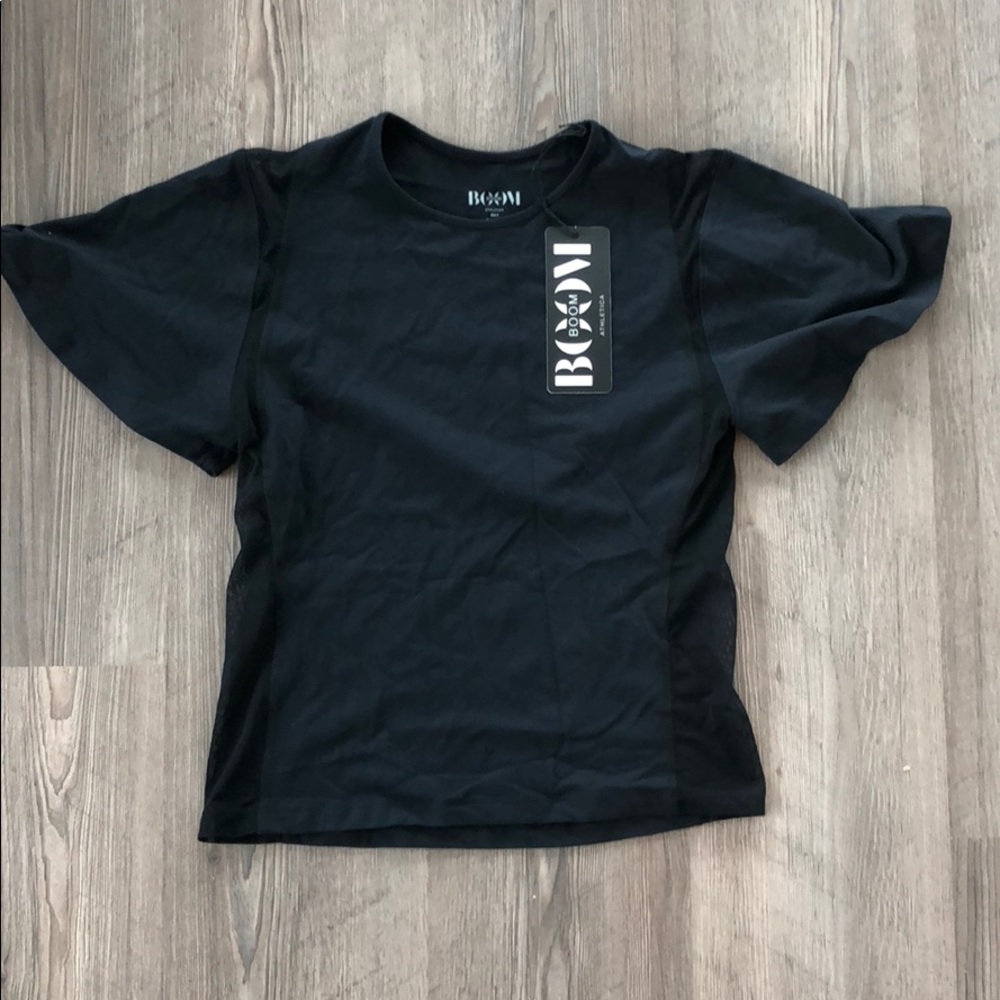 NEW with Tags - BOOM BOOM ATHLETICA Wing Sleeve Tee Black